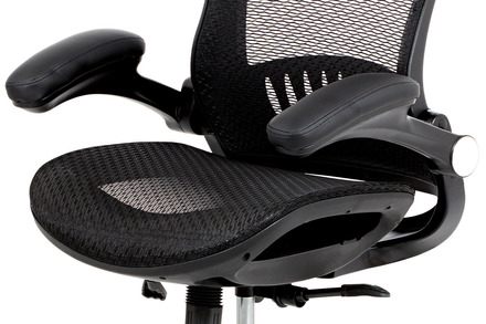 Kancelářská židle Autronic Kancelářská židle, synchronní mech., černá MESH, kovový kříž (KA-A185 BK) (7)