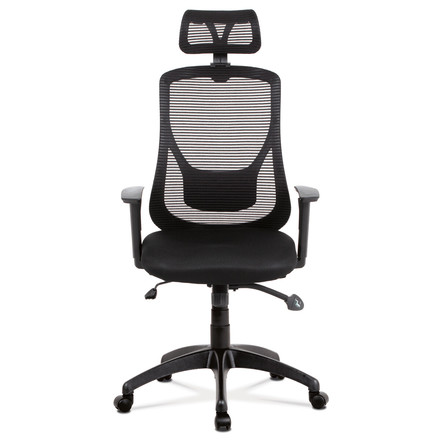 Kancelářská židle Autronic Kancelářská židle, synchronní mech., černá MESH, plast. kříž (KA-A186 BK) (1)