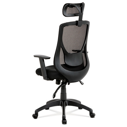 Kancelářská židle Autronic Kancelářská židle, synchronní mech., černá MESH, plast. kříž (KA-A186 BK) (3)