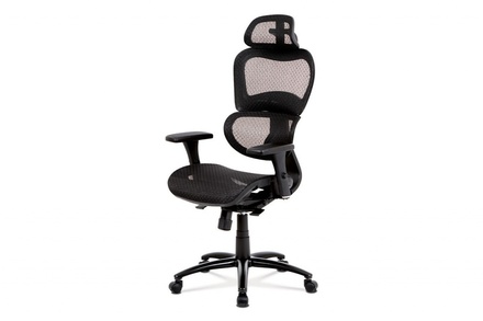 Kancelářská židle Autronic Kancelářská židle, synchronní mech., černá MESH, kovový kříž (KA-A188 BK)