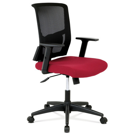 Kancelářská židle Autronic Kancelářská židle, látka vínová + černá, houpací mechnismus (KA-B1012 BOR)