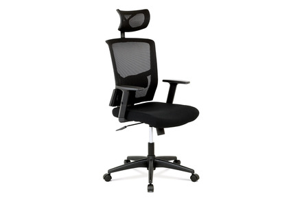 Kancelářská židle Autronic Kancelářská židle s podhlavníkem, látka mesh černá, houpací mechanismus (KA-B1013 BK)