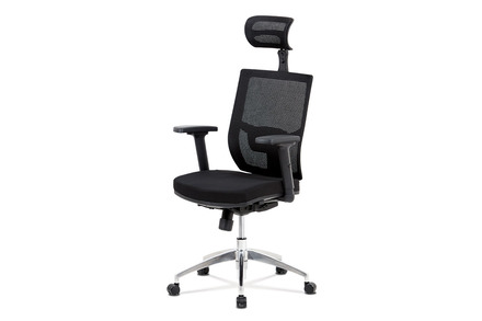 Kancelářská židle Autronic Kancelářská židle, černá látka / černá síťovina, hliníkový kříž, synchronní mechanismus (KA-B1083 BK)