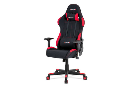 Kancelářská židle Autronic Kancelářská židle, houpací mech., černá + červená látka, plastový kříž (KA-F02 RED)