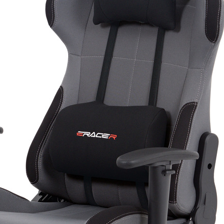 Kancelářská židle Autronic Kancelářská židle houpací mech., šedá + černá látka, plast. kříž (KA-F05 GREY) (10)