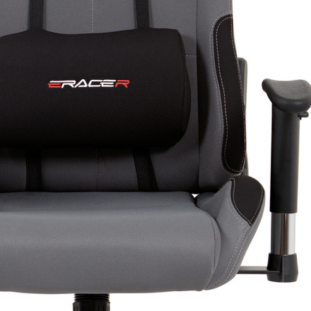 Kancelářská židle Autronic Kancelářská židle houpací mech., šedá + černá látka, plast. kříž (KA-F05 GREY) (17)