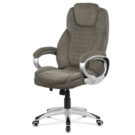 Kancelářská židle Autronic Kancelářská židle, tmavě šedá látka, kříž plastový stříbrný, houpací mechanismus (KA-G196 GREY2)