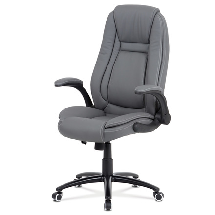 Kancelářská židle Autronic Kancelářská židle, šedá ekokůže, kříž kov černý, houpací mechanismus (KA-G301 GREY)