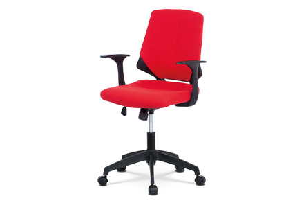 Kancelářská židle Autronic Kancelářská židle, červená látka, černý PP, houpací mechanismus (KA-R204 RED)