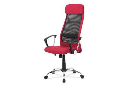 Kancelářská židle Autronic Kancelářská židle, bordó látka, černá MESH, houpací mech, kříž chrom (KA-V206 BOR)
