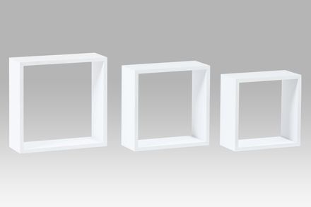 Nástěnná polička Autronic Nástěnná polička, sada 3 ks, barva bílá matná (P-008 WT2)