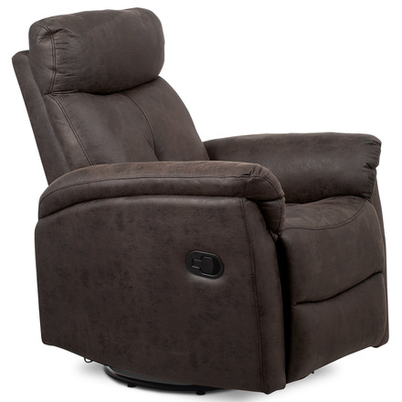 Sedací souprava Autronic TV křeslo, hnědá látka v dekoru broušené kůže, kov černý lak (TV-333 BR3) (15)