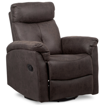 Sedací souprava Autronic TV křeslo, hnědá látka v dekoru broušené kůže, kov černý lak (TV-333 BR3) (16)