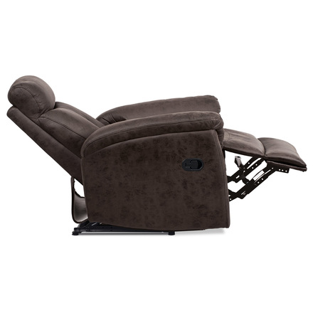 Sedací souprava Autronic TV křeslo, hnědá látka v dekoru broušené kůže, kov černý lak (TV-333 BR3) (20)