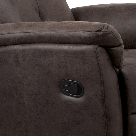 Sedací souprava Autronic TV křeslo, hnědá látka v dekoru broušené kůže, kov černý lak (TV-333 BR3) (22)