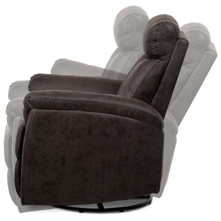 Sedací souprava Autronic TV křeslo, hnědá látka v dekoru broušené kůže, kov černý lak (TV-333 BR3) (7)