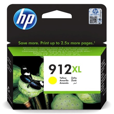 Inkoustová náplň HP 912XL, 825 stran originální - žlutá