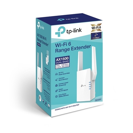 Wi-Fi router TP-Link RE505X WiFi 6 AP/Extender/Repeater, AX1500 300/1201Mbps, 1x GLAN, fixní anténa (1)