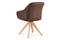 Moderní jídelní židle  Autronic Jídelní židle, hnědá látka v dekoru broušené kůže, nohy masiv kaučukovník (HC-772 BR3) (1)