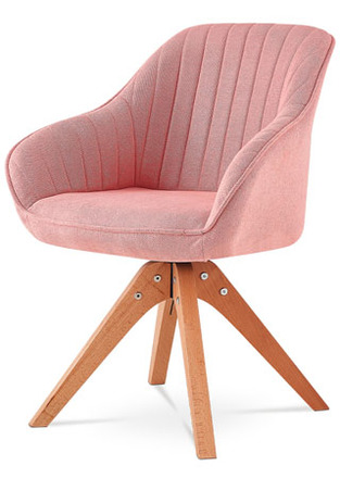 Moderní jídelní židle Autronic Jídelní židle, látka růžová, nohy masiv buk (HC-770 PINK2)