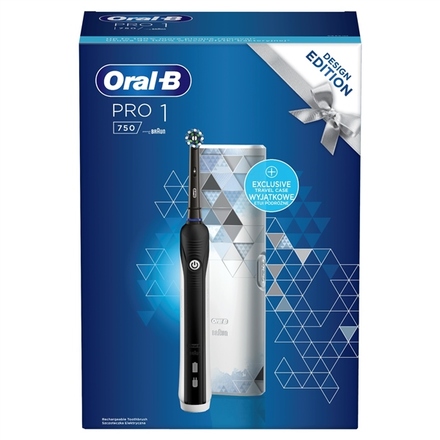 Zubní kartáček Oral-B Pro 750 Cross Action Black + Exclusive cestovní pouzdro (1)