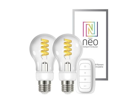 Sada LED žárovek Immax (07089BD) NEO Smart sada žárovek filament 2xE27 5W, teplá - studená bílá + ovladač Zigbee 3.0