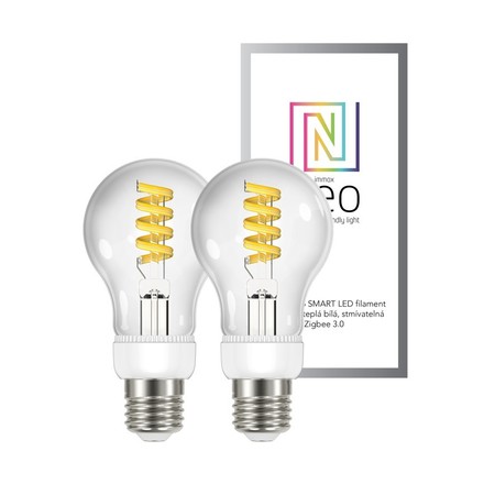 Sada LED žárovek Immax (07089B) NEO Smart sada žárovek filament LED 2xE27 5W teplá studená bílá stmívatelná Zigbee
