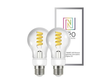 Sada LED žárovek Immax (07089B) NEO Smart sada žárovek filament LED 2xE27 5W teplá studená bílá stmívatelná Zigbee