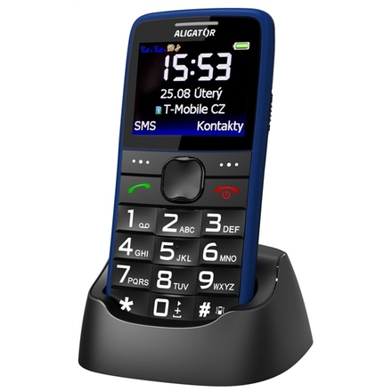 Mobilní telefon Aligator A675 Senior - modrý (2)