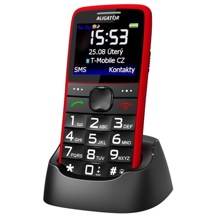 Mobilní telefon Aligator A675 Senior - červený (2)