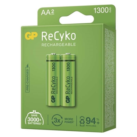 Nabíjecí tužkové baterie GP ReCyko 1300 mAh AA (HR6), 2 ks (1)