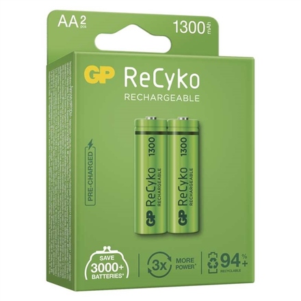 Nabíjecí tužkové baterie GP ReCyko 1300 mAh AA (HR6), 2 ks (2)