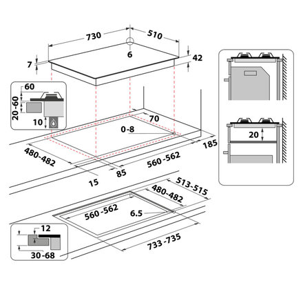 Plynová varná deska Whirlpool GOWL 728/NB (16)