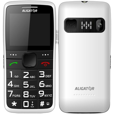 Mobilní telefon Aligator A675 Senior - bílý