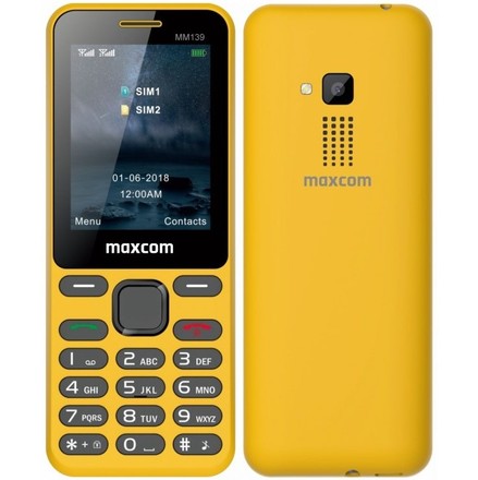 Mobilní telefon MaxCom MM139 - žlutý