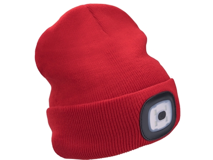 Čepice s čelovkou Extol Light 43198 čepice s čelovkou 4x45lm, nabíjecí, USB, červená, univerzální velikost