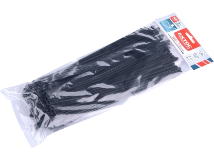 Stahovací pásky Extol Premium (8856258) černé, rozpojitelné, 300x7,2mm, 100ks, nylon PA66
