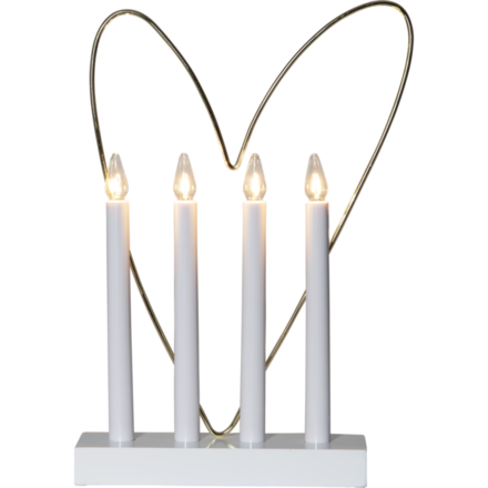 Vánoční osvětlení Nipeko 644-63 Svícen srdce bílo zlatý