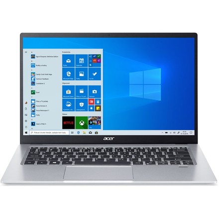 Notebook 14" Acer Swift 1 (SF114-33-P75C) Pentium Silver N5030, 8GB, 256GB, 14", Full HD, bez mechaniky, Intel UHD 605, BT, FPR, CAM, W10 Home - stříbrný (NXHYSEC001)