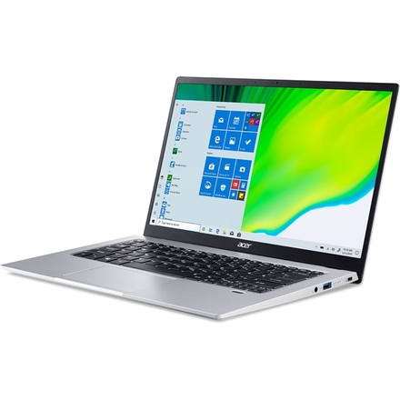 Notebook 14" Acer Swift 1 (SF114-33-P75C) Pentium Silver N5030, 8GB, 256GB, 14", Full HD, bez mechaniky, Intel UHD 605, BT, FPR, CAM, W10 Home - stříbrný (NXHYSEC001) (1)