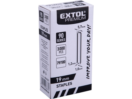 Spona nastřelovací Extol Premium 8862621 spona nastřelovací, 3000ks, 19mm, 5,7x1,2x1mm (2)