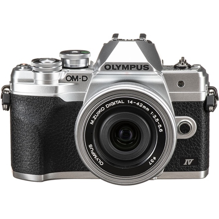 Kompaktní fotoaparát s vyměnitelným objektivem Olympus E-M10 Mark IV 1442 EZ kit silver/silver (1)