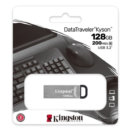 USB Flash disk Kingston DataTraveler Kyson 128GB USB 3.2 - stříbrný (3)