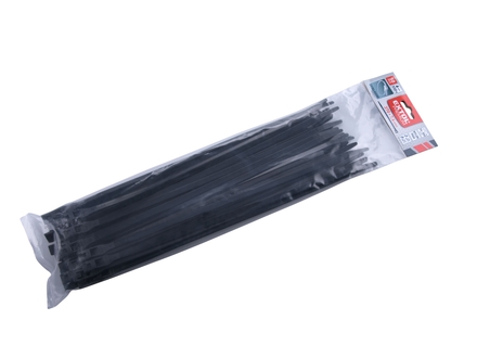 Stahovací pásky Extol Premium (8856238) černé, 370x7,6mm, 50ks, nylon PA66