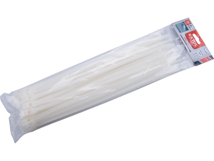 Stahovací pásky Extol Premium (8856228) bílé, 370x7,6mm, 50ks, nylon PA66