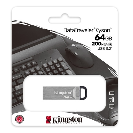 USB Flash disk Kingston DataTraveler Kyson 64 GB USB 3.2 - stříbrný (3)