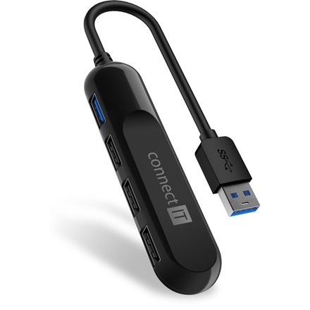 USB Hub Connect IT USB 3.0/ USB 3.2, 3x USB 2.0 - černý
