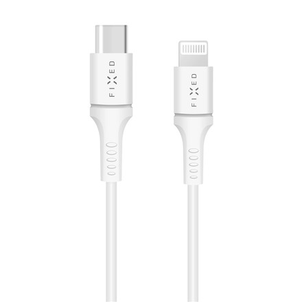 Lightning kabel Fixed USB-C/ Lightning, PD, MFI, 18W, 2m - bílý