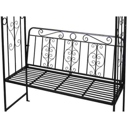 Zahradní oblouk na růže ProGarden KO-X77000120 Zahradní oblouk na růže s lavičkou 121 x 230 cm (1)