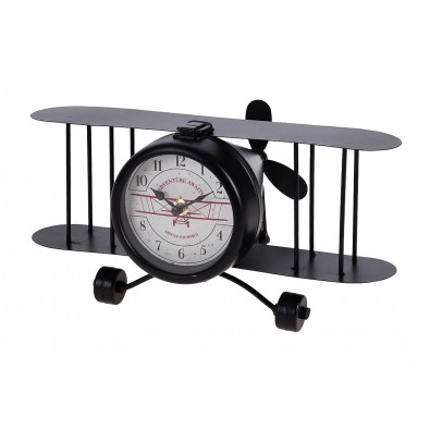 Hodiny stolní Segnale KO-HZ1910770cern Hodiny stolní designové LETADLO černá